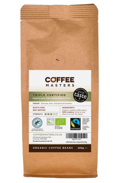 Coffee Masters - Triple Certified Organic Blend Coffee Beans (1x200g) photo 1
