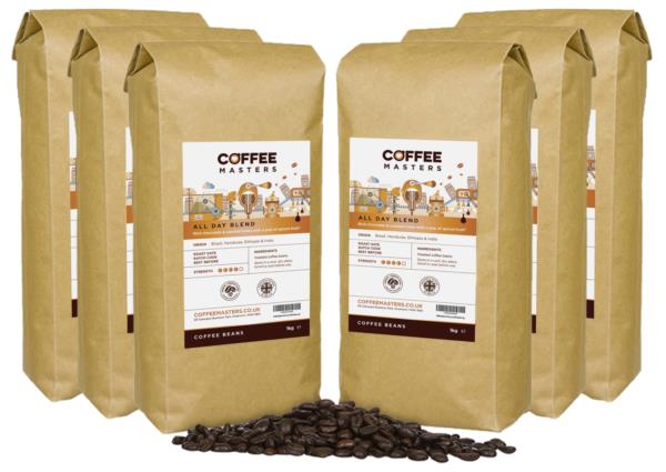 Coffee Masters - All Day Blend Coffee Beans (6x1kg) photo 1