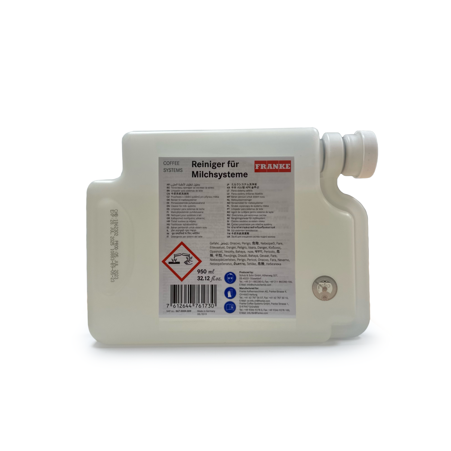 Franke 6x950ml Clean Master Milk Cleaner Cartridge photo 1
