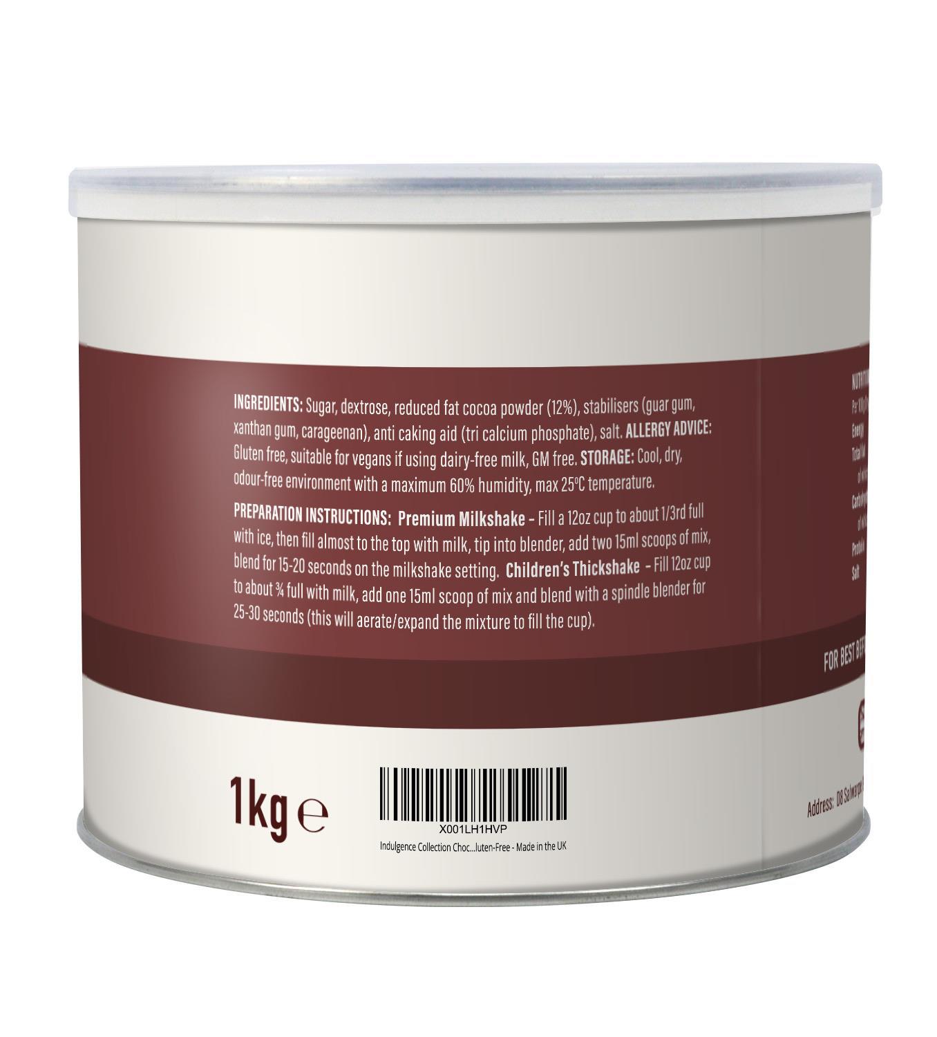 Indulgence Collection Premium Shake Mix - Chocolate 1x1kg photo 2