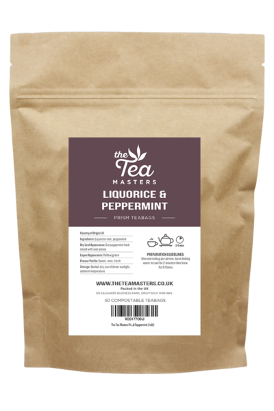 The Tea Masters Prism Teabags - Liquorice & Peppermint (1x50)