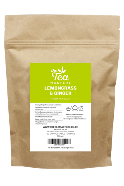 The Tea Masters Prism Teabags - Lemongrass & Ginger (1x50)