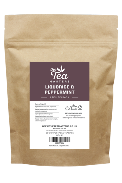 The Tea Masters Prism Teabags - Liquorice & Peppermint (1x50)
