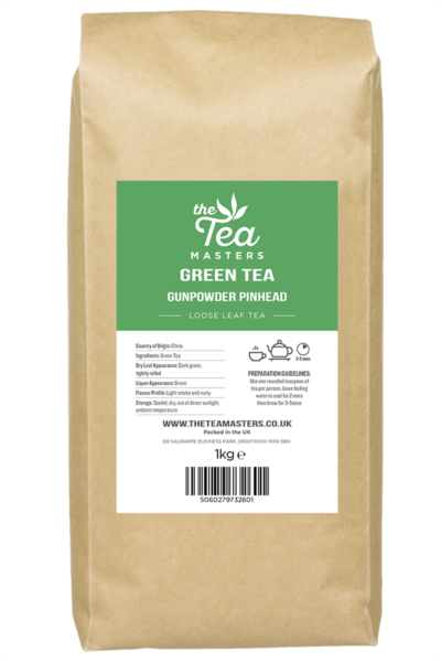 The Tea Masters Loose Leaf Tea - Green Tea - Gunpowder Pinhead (1x1kg)