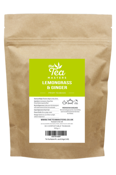The Tea Masters Prism Teabags - Lemongrass & Ginger (1x50)