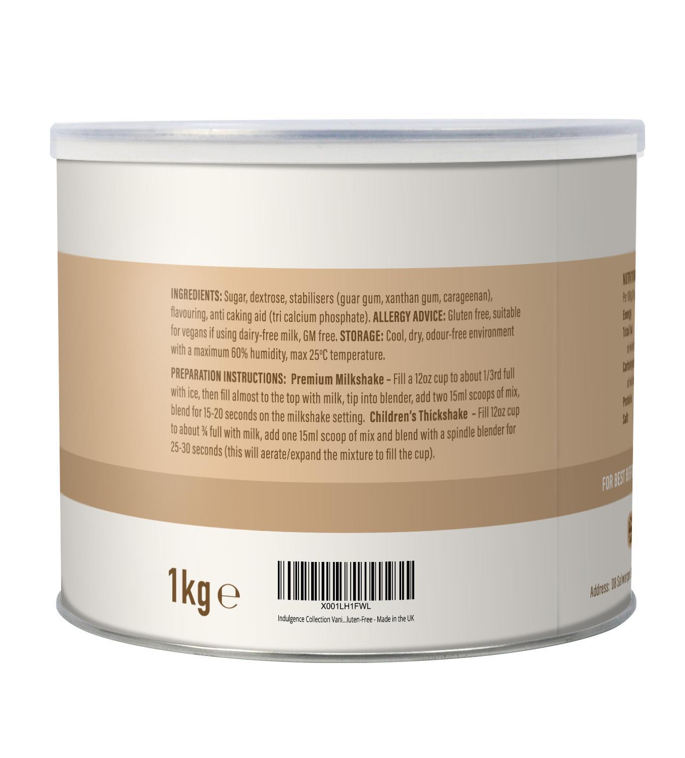 Indulgence Collection Premium Shake Mix - Vanilla 1x1kg photo 2