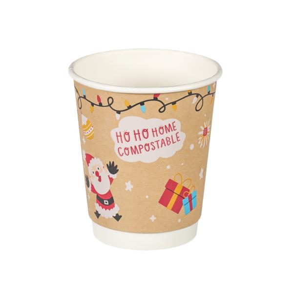 Christmas Home Compostable Double Wall cup 8oz photo 1
