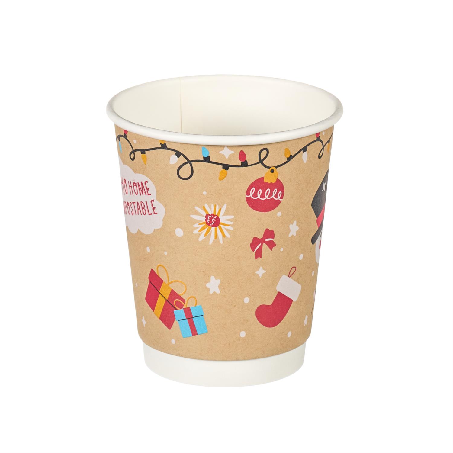 Christmas Home Compostable Double Wall cup 8oz photo 2