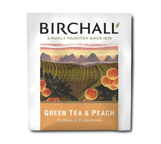 Birchall - Green Tea & Peach Enveloped Tea Bags photo 2