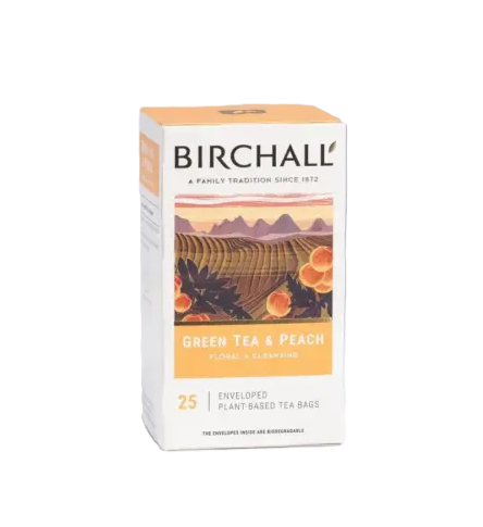 Birchall - Green Tea & Peach Enveloped Tea Bags