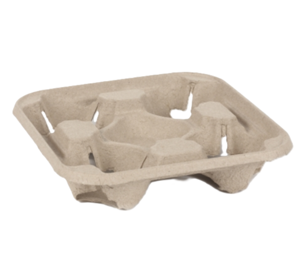 Compostable Cup carry tray - 4 cup