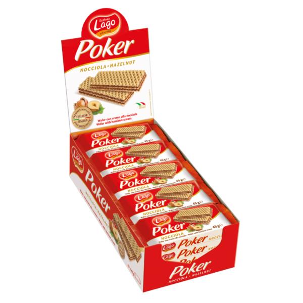 Lago Poker Hazelnut Crème Wafers 45g